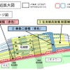 パセオが使用する主要設備は工事部分に重なっている。