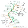 北海道新幹線と並行在来線の関係。厳密には小樽～札幌間も並行在来線に入るが、同区間はJR北海道が引き続き運行する。