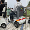 さまざまな電動カート。左から「てくてっくん」「スズキ セニアカー」「Relync」