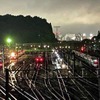 秋田新幹線車両センターの総合事務所屋上から見た風景。