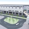 JR片町線（学研都市線）と連絡する地上3階建ての鴻池新田駅。大阪モノレール初のJR線連絡駅となる。