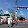 笠間稲荷神社、車の茅の輪くぐり