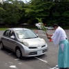 笠間稲荷神社、車の茅の輪くぐり
