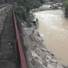 2020年7月にも豪雨被害を受けた芸備線。写真は当時、軌道脇の河川護岸が流出した上三田～中三田間の現場で、状況が案じられる。