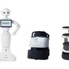 実証実験を実施するロボット。向かって左からPepper、Whiz i、Servi