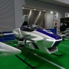 「フライングカーテクノロジー展」に出展されたSkyDriveの「SD-03」。機体は展示専用