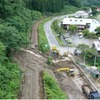 中央本線木曽平沢～贄川間の土砂流入現場（8月16日）。