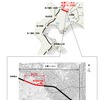 札樽トンネルの位置（上）と富丘工区の区間（下）。