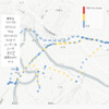 地図上に速度レンジを色分けして表示