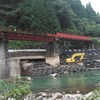 第四玖珠川橋りょう橋脚周りの護岸損傷