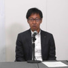 会見に出席した田中昭二委員（三菱電機、自動車機器開発センター、センター長）