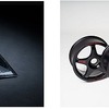 左：マクラーレンF1 ヘッドライトカバー/右：ディアブロSVR用OZレーシング製センターロックホイールセット（マットブラック）