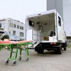 今回納車する「キャンター」10台は、4輪駆動のダブルキャブモデルで、基本的な医療機器を搭載できる専用のバンボディを装備