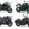 上段左：Ninja 1000SX、右：Z1000、下段左：Ninja ZX-6R、右：バルカンS