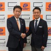 オートバックスセブン 小林喜夫巳社長（左）とGROUND 宮田啓友社長