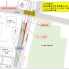 浜松町架道橋架け替えのため車両通行止めとなる大門通り。