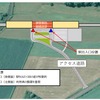 新八雲駅（仮称）の駅舎出入口検討案。鉄道・運輸機構では地上駅を構想しているが、八雲町では周辺の牧歌的風景に配慮して高架駅を要望している。