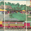 鉄道開業当時を描く浮世絵、東京・高輪付近（1873年ごろ、歌川国輝）