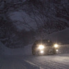 酸ヶ湯から十和田に抜けたいところだったが、電力残が僅少となっていたため青森市へ。夕暮れには再び雪が降りだした。