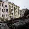 ロシア軍に攻撃されたウクライナ、ハルキウ（ハリコフ）市の住宅（3月14日）