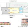 新幹線ホームの東端に設けられる東改札口の概要。周辺は交通広場としてLRTの乗入れも想定。