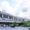 創成川に西側に建設される北海道新幹線札幌駅舎のイメージ。省エネ対応の環境に優しい駅を目指すとしている。