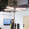 LED投光器。バッテリーのみで12時間前後の稼働も可能