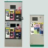料金自動収受機、従来タイプ（左）と新開発の簡易型（右）