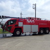 いざという時に備える、空港消防西分遣所の消防車