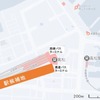 高松駅付近の新幹線駅候補位置。