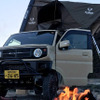 BONFIRE：ルーフテントを積み、タイヤ周りを2インチリフトアップした軽キャンパー