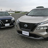 日産 エクストレイル 新型（右）とキックス 改良新型