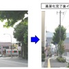 大山～中板橋間の東上線第16号踏切における高架完成後のイメージ（右）。