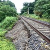 盛土が流出した奥羽本線置賜～高畠間。