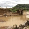 道床・土砂が流出した奥羽本線下川沿～大館間。