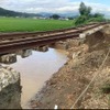 道床・土砂が流出した奥羽本線下川沿～大館間。