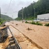 土砂が流入したIGRいわて銀河鉄道奥中山高原～小鳥谷間。