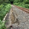 盛土が流出した津軽線大平～津軽二股間。同線は8月5日時点で再開まで10日程度を見込んでいる。