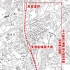 北急延伸区間の周辺図。千里中央～箕面船場阪大前間は地下線、箕面船場阪大前～千里中央間は高架線となる。