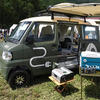 三菱の電動車展示コーナー。コンセプトカーも並んだ