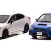 スバルWRX STI タイプRA-R（左：クリスタルホワイトパール/右：WRブルーパール）1/43スケールモデル