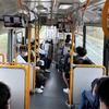 自動運転バスの車内