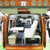 キャンパー厚木：チッピーのリアハッチは、ルーフベントと組み合わせて換気を行う機構が導入されている