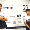 日本GPに向けての想いを語った角田裕毅（右）とピエール・ガスリー。
