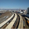 線路側の8階客室から見る函館駅構内。