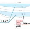 リニューアルされるエリア。左が奥多摩方面、右が立川方面。