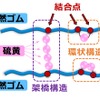 硫黄と天然ゴムの結合イメージ