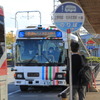 名鉄空港線 常滑駅を自動運転で着発する埼玉工業大学の自動運転バス（日野レインボーIIベース）