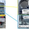 前方障害物検知システムは魚眼カメラやステレオカメラ、検知センサー（LiDAR）を組み合わせたもので、前部に仮設される。