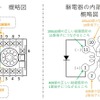 継電器のソケットと内部回路の概略。
